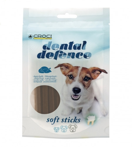Ласощі для чистки зубів у собак з куркою Croci Dental Defence Soft Sticks 80 г