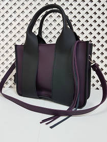 Сумка жіноча "Фіона" натуральна шкіра, суперматовий баклажан