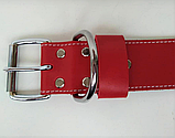 Шкіряний нашийник для собак "Lockdog" червоний ширина 4 см, фото 4
