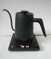 Чайник-термопот Xioman с "гусиной шейкой" черный с точной регулировкой температуры на базе нерж.сталь 1,2 л