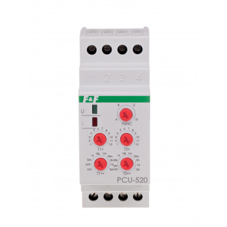 Реле часу PCU-520UNI 2×8A 12÷264В AC/DC F&F