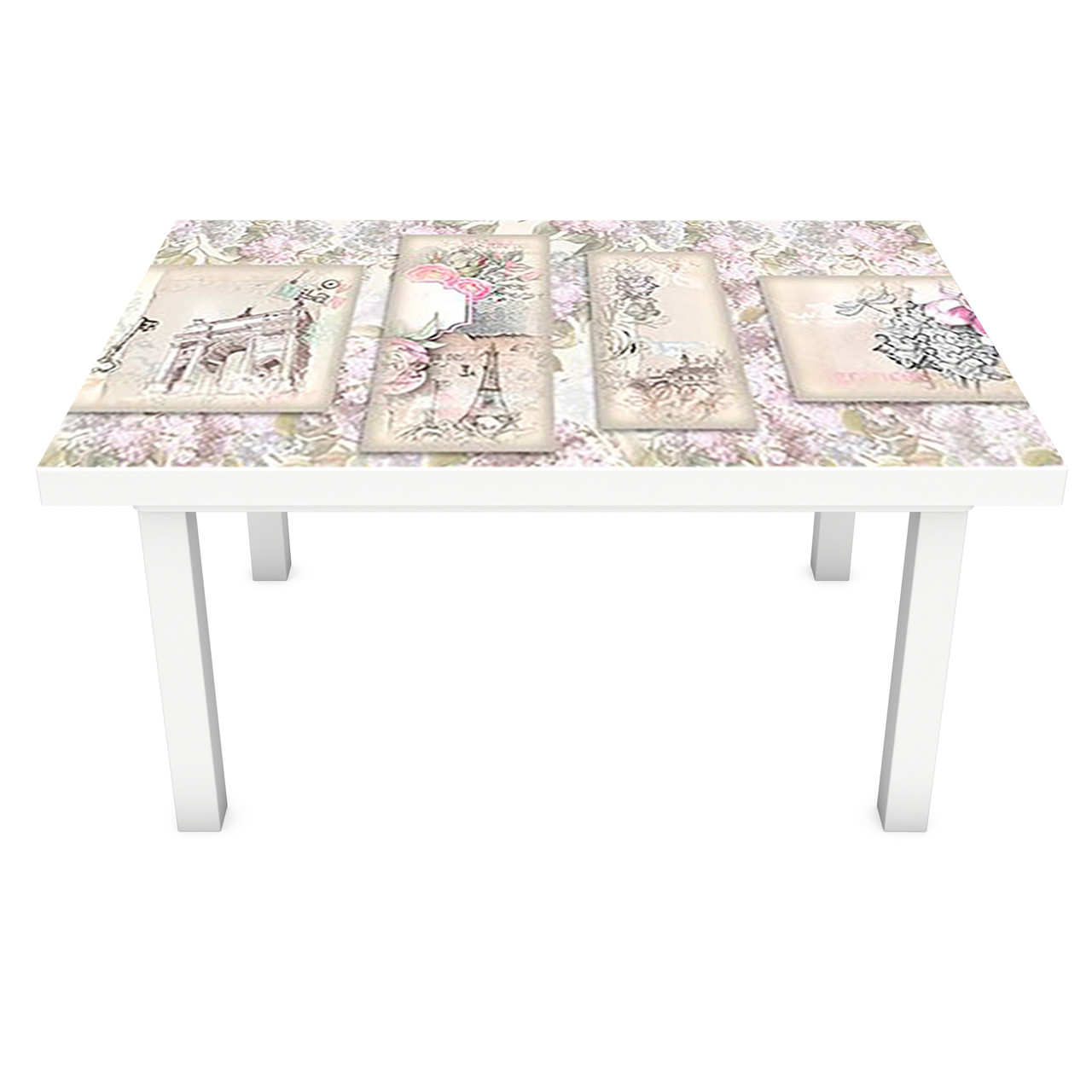 Вінілова 3Д наклейка на стіл вінтажна Архітектура (ПВХ плівка самоклеюча) Абстракція Бежевий 600*1200мм