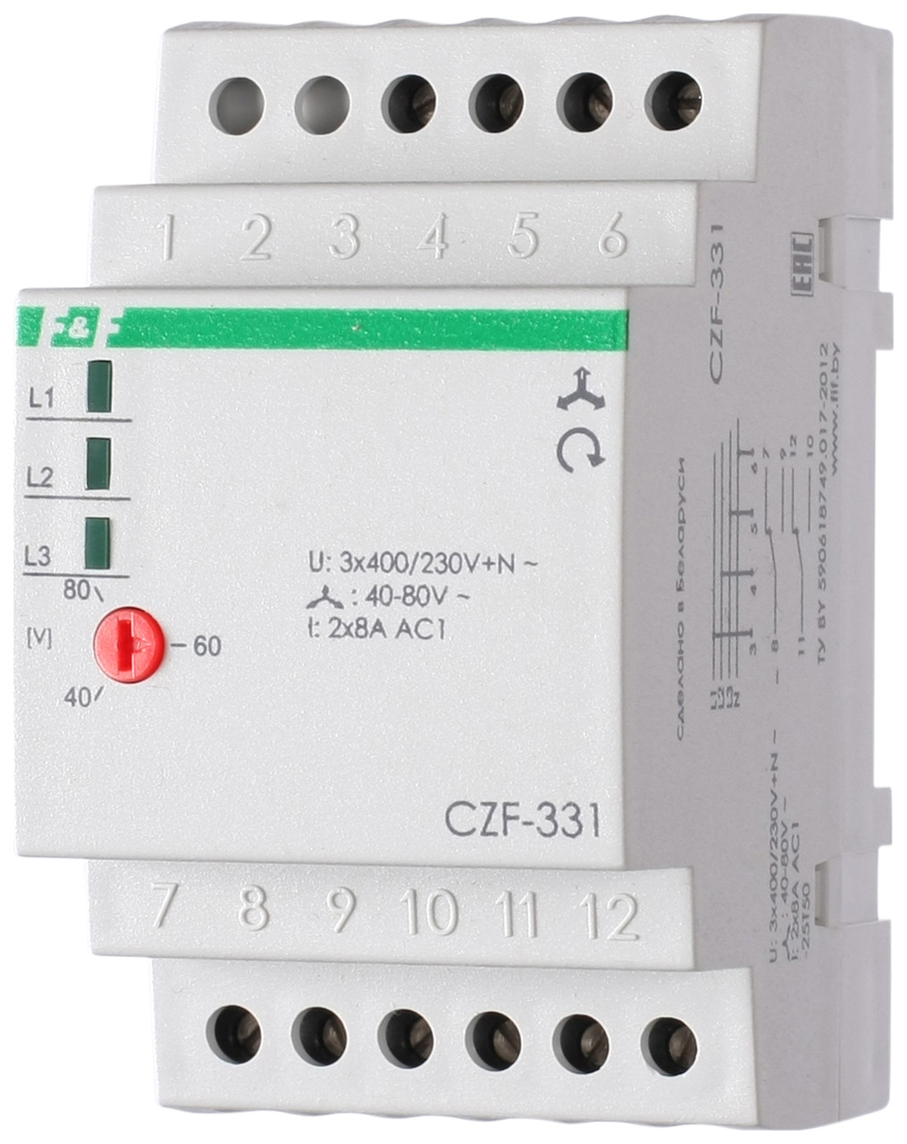 Реле контролю фаз CZF-331 F&F