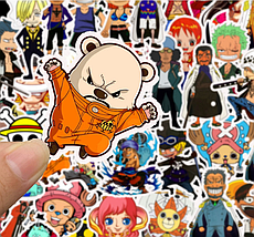 Набір вінілових наклейок стикерів Аніме One Piece Луффі Стикербомбінг на автотелефон ноутбук стіну 50 шт., фото 3