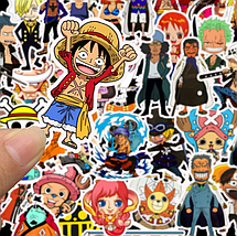 Набір вінілових наклейок стикерів Аніме One Piece Луффі Стикербомбінг на автотелефон ноутбук стіну 50 шт., фото 4