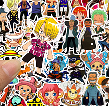 Набір вінілових наклейок стикерів Аніме One Piece Луффі Стикербомбінг на автотелефон ноутбук стіну 50 шт., фото 5