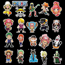 Набір вінілових наклейок стикерів Аніме One Piece Луффі Стикербомбінг на автотелефон ноутбук стіну 50 шт., фото 6