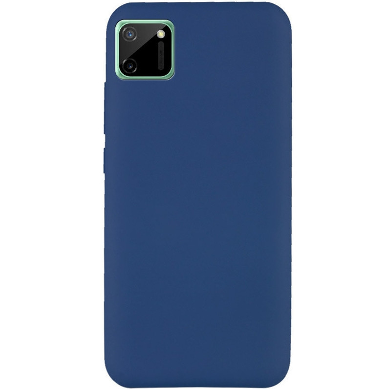 Силіконовий чохол для Realme C11, Navy blue, мікрофібра всередині