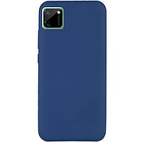 Силиконовый чехол для Realme C11, Navy blue, микрофибра внутри