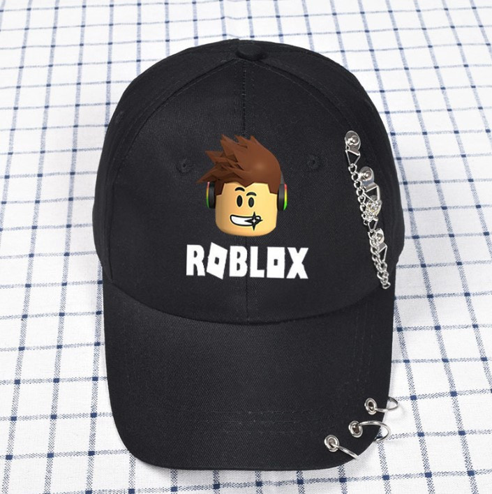 Кепка бейсболка Roblox Роблокс з кільцями та ланцюгами чорна
