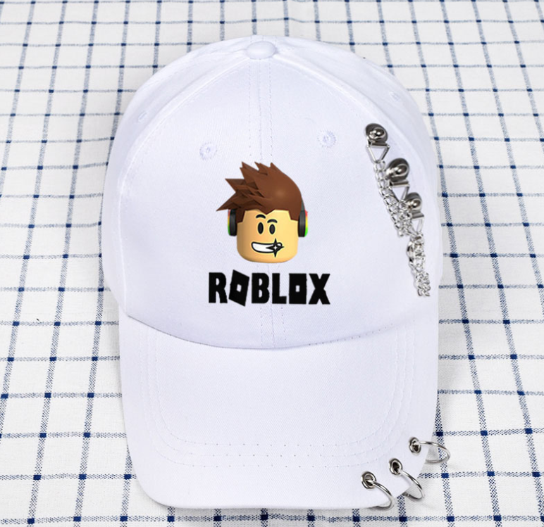 Кепка бейсболка Roblox Роблокс з кільцями та ланцюгами біла