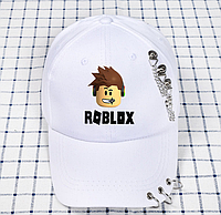 Кепка бейсболка Roblox Роблокс с кольцами и цепями белая