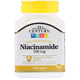 Нікотинамід Niacinamide 500 мг 21st Century 110 таблеток