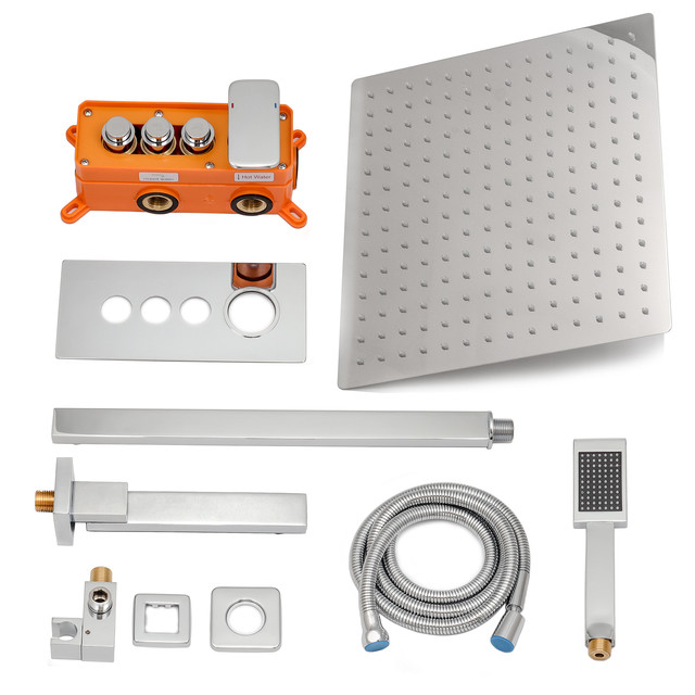 Душовий набір прихованого монтажу SSD-09 в класичному хромовом кольорі.