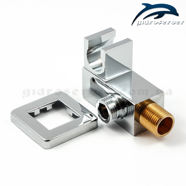 Кутове з'єднання лійки ручного душа в душовій системі прихованого монтажу SSD-09 з вбудованим держателем лійки.