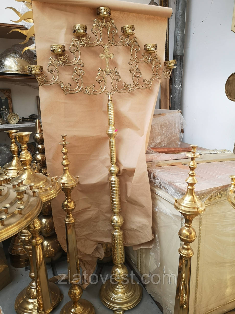 Семисвічник запресольний латунний