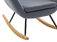 Стильне тканинне Крісло-гойдалка (світло-блакитне)  hotdeal, фото 4