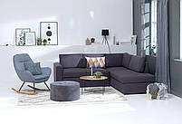 Стильне тканинне Крісло-гойдалка (світло-блакитне)  hotdeal, фото 9