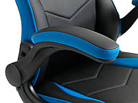 Крісло комп'ютерне - геймерське чорно синє (відкидні підлокітники), hotdeal, фото 3