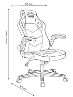 Крісло комп'ютерне - геймерське чорно синє (відкидні підлокітники), hotdeal, фото 7