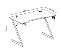 Стіл комп'ютерний геймерський чорний Із тримачем для чашки та навушників hotdeal, фото 7