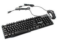 Комплект проводная клавиатура игровая LED и мышь PETRA MK1 6965
