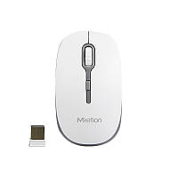 Безпровідна оптична мишка миша MEETION Wireless Mouse 2.4 G MT-R547, біла з сірим