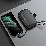 УМБ портативний зарядний Power Bank HOCO S29 10000 mAh, 3A, з вбудованим microUSB, чорне, фото 4