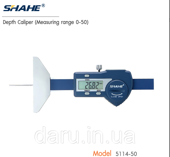 Глибиномір цифровий Shahe 0-50 мм/0,01 мм (5114-50)