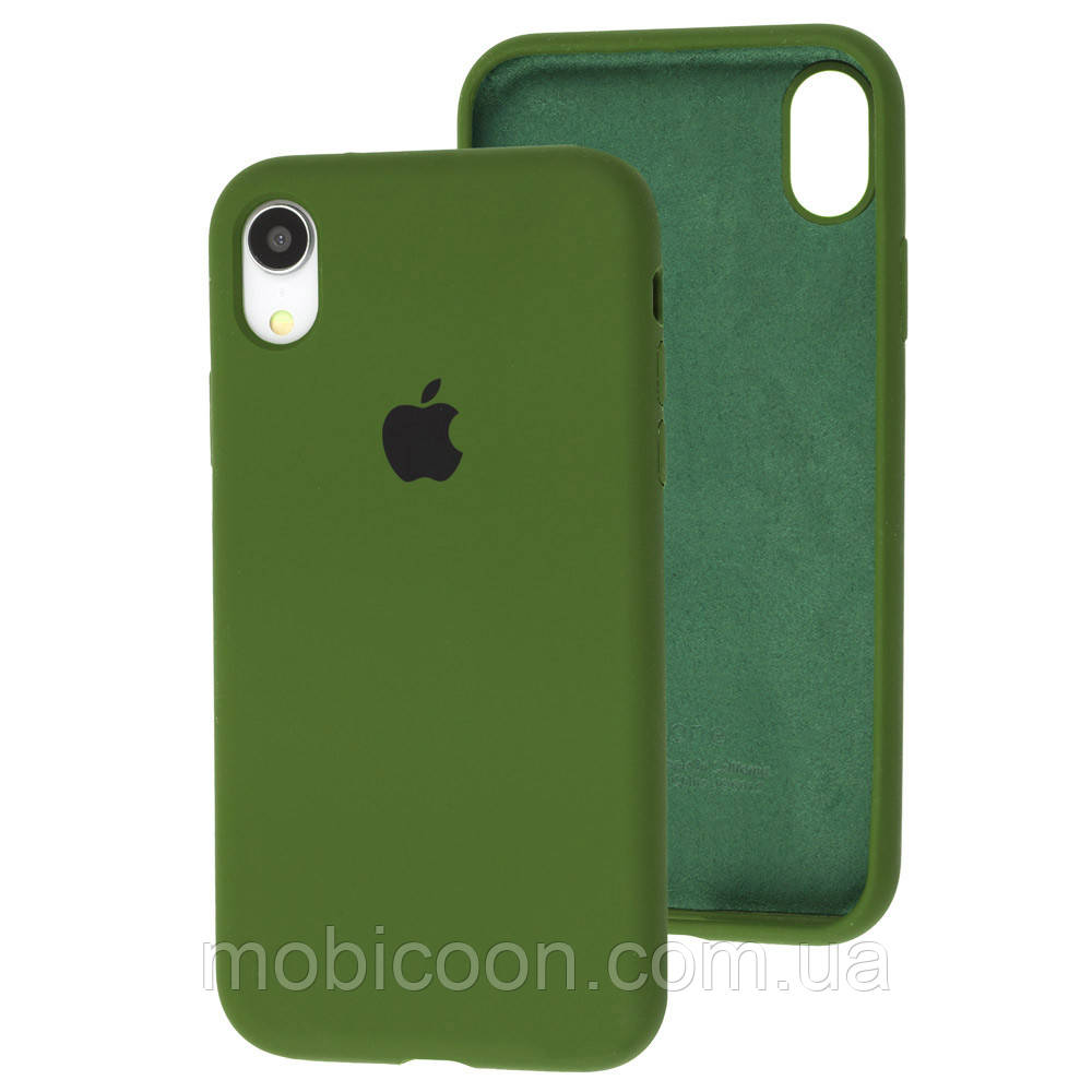 Чохол Silicone Case full для iPhone XR forest green
