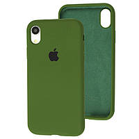 Чехол Silicone Case full для iPhone XR forest green