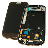 Дисплей Samsung i9300 Galaxy S3 з сенсором та рамкою, янтарно коричневого кольору (оригінал Китай)