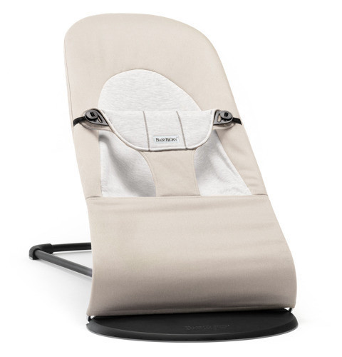 BabyBjorn - Крісло-шезлонг Bouncer Balance Soft Cotton/Jersey, Beige/Grey (бежевий/сірий)