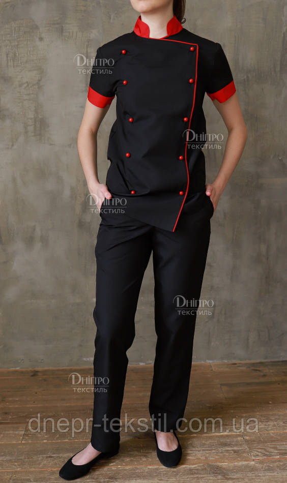 Кухарський костюм (чорний кітель і штани). Форма для кухарів