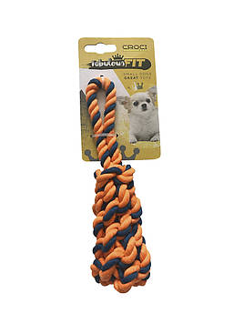 Іграшка для дрібний. соб. CROCI плетені кістку каната, помаранчева, 19см  (ціна за 1шт) *