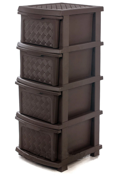 Пластиковий комод R-plastic 34*40*86 см (коричневий)