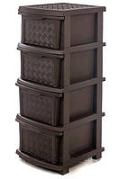 Пластиковий комод R-plastic 34*40*86 см (коричневий)