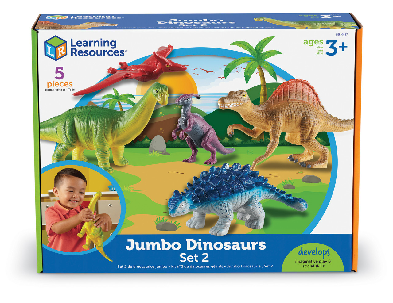 Набір великих реалістичних тварин "Динозаври" Set 2 (5 шт) Learning Resources