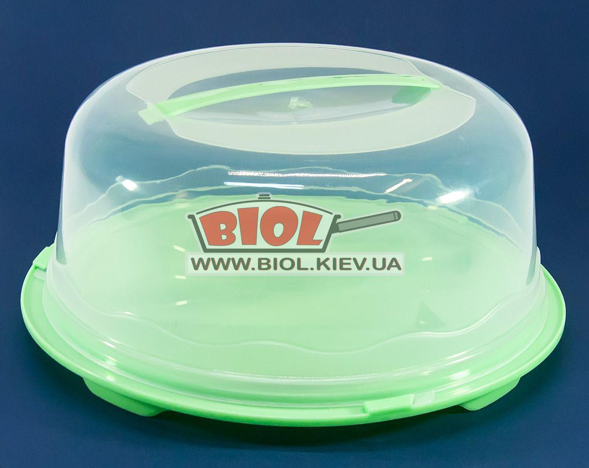 Тортівниця кругла пластикова 31х15 см САЛАТОВИЙ R Plastic