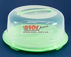Тортівниця кругла пластикова 31х15 см САЛАТОВИЙ R Plastic