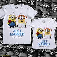 Парные футболки Push IT с принтом "Minions. Just married"