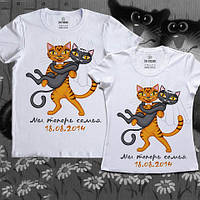 Парные футболки Push IT с принтом "Коты. Мы теперь семья"