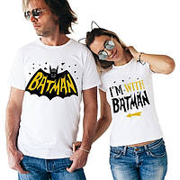 Парные футболки Push IT с принтом "Batman/I'm with Batman"