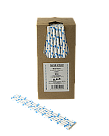 Трубочка паперова BAR 197x6 мм, 250 шт. Блакитне серце (2141)