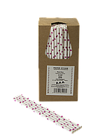 Трубочка паперова BAR 197x6 мм, 250 шт. Червона зірка (2140)