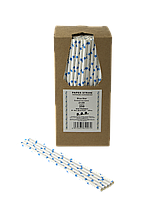 Трубочка паперова BAR 197x6 мм, 250 шт. Блакитна зірка (2139)