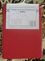 Канва (аида 14) для вышивания, красная (32*45 см)