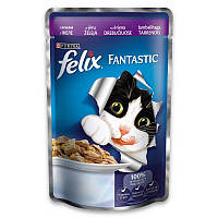 Вологий корм для кішок Purina Felix Fantastic з ягням у желе