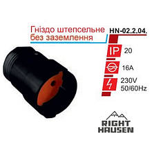 Гніздо RIGHT HAUSEN STANDARD штепсельне без заземлення чорне HN-022042