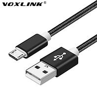 Кабель Voxlink 2A USB - Micro USB 1 метр FE216654 Черный